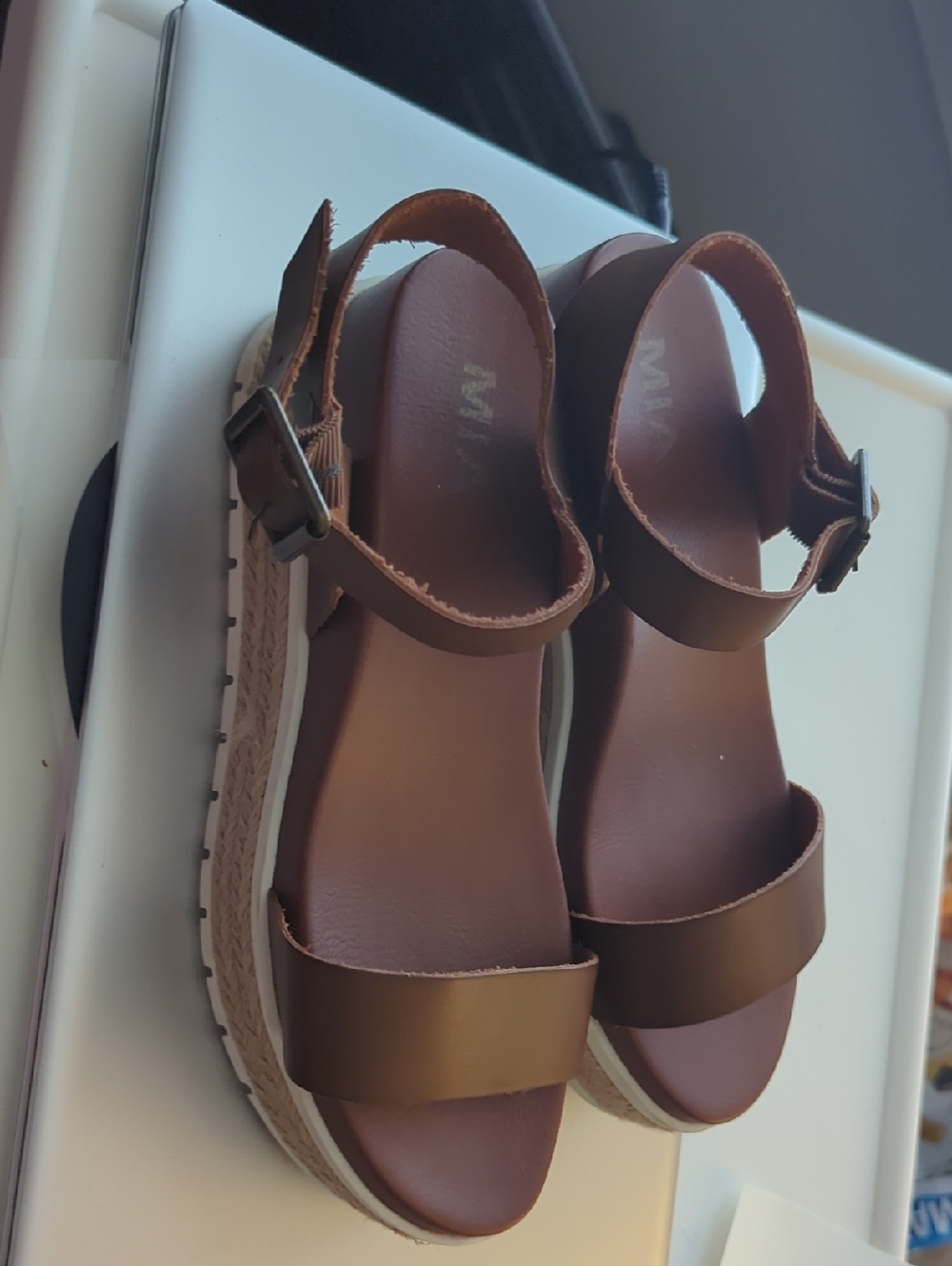MIA Brown Platform Ankle-Strap Sandals